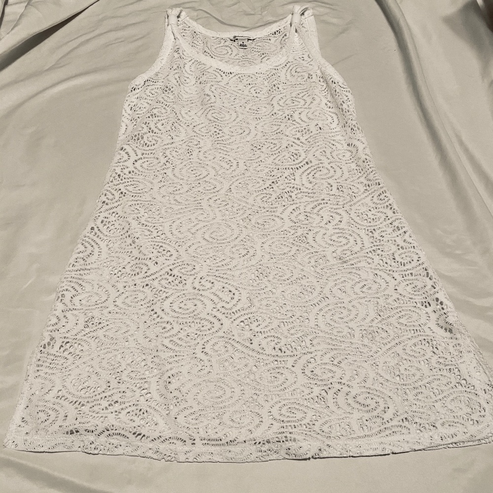 White lace swim cover
